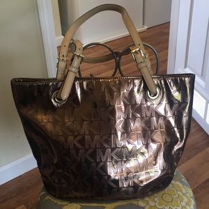 Michael Kora brown leather tote